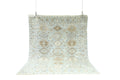 Decorative rug with geometric pattern on a white background