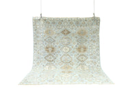 Decorative rug with geometric pattern on a white background