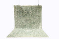 Green patterned rug on a white background